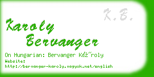 karoly bervanger business card